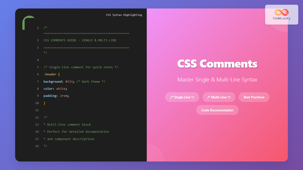 javascript comments explained: single line vs... CSS Comments: Complete Guide to Single Line and Multi-Line Comment ...