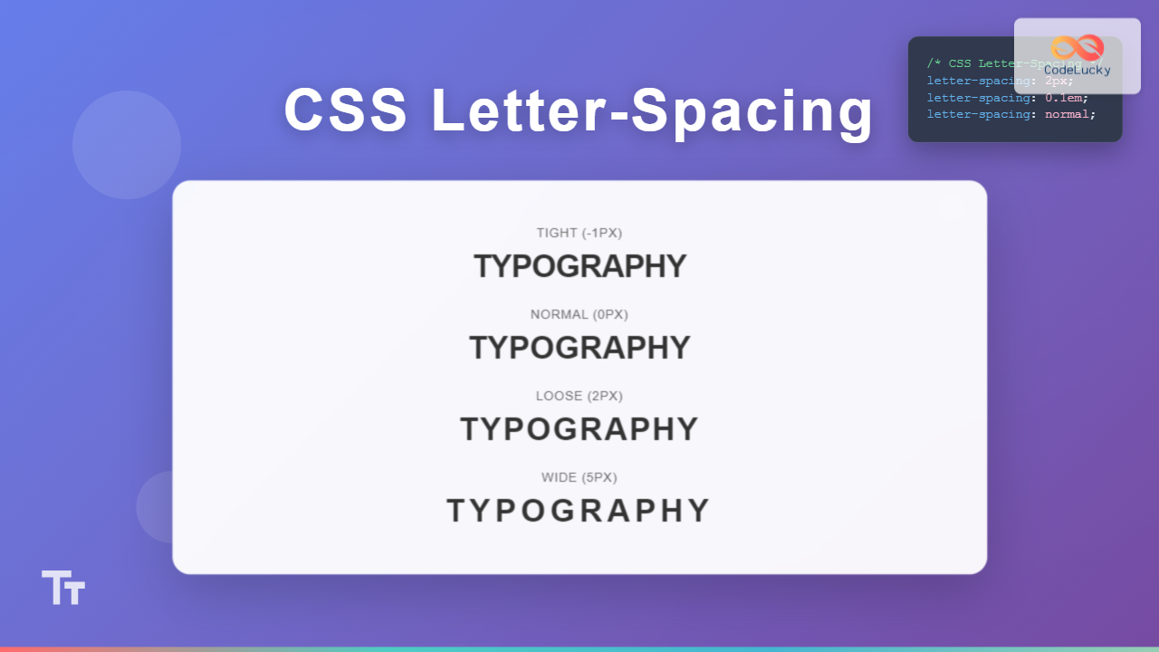 CSS Letter-Spacing: Complete Guide to Character Spacing Control - CodeLucky