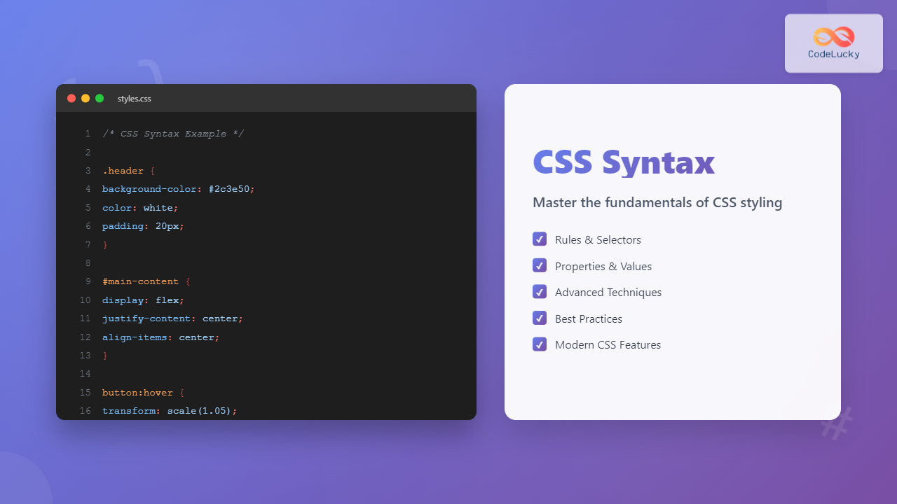 CSS Syntax: Complete Guide to Rules, Selectors, Properties and Values ...