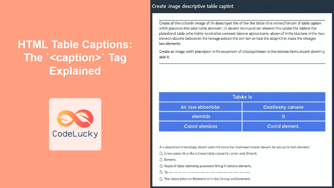 HTML Table Captions: The ` ` Tag Explained - CodeLucky
