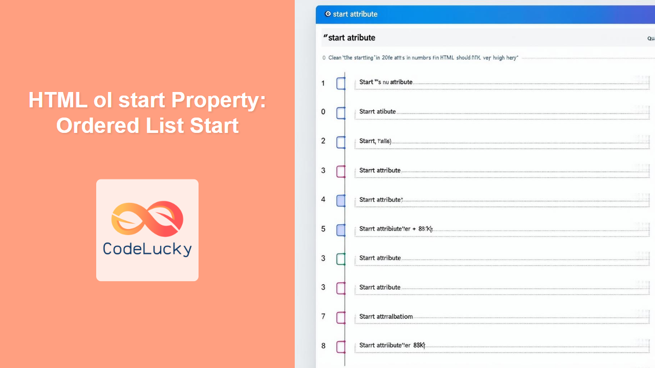 HTML ol start Property: Ordered List Start - CodeLucky