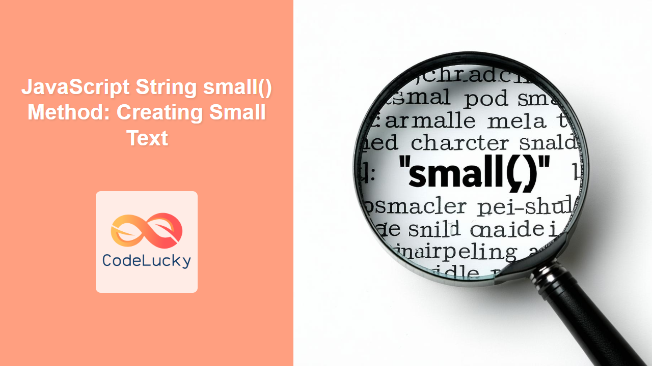 JavaScript String small() Method: Creating Small Text - CodeLucky