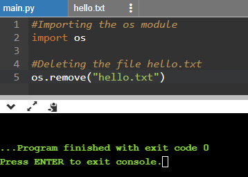Python Delete File Example