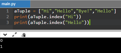 Python Tuple Index() Method Example