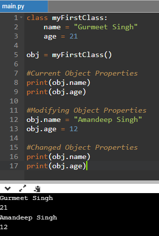 Modify Object Properties Example