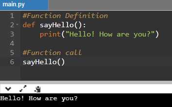 Python Function Definition & Calling Example