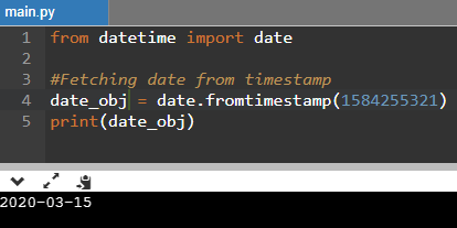 Python Date From Timestamp Example