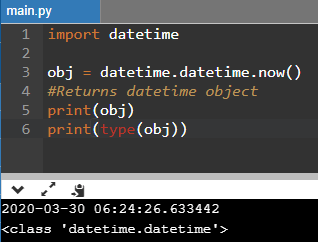 Python Datetime Get Current Time Example