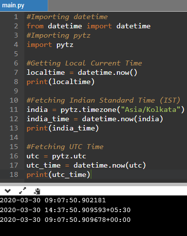Python Datetime Pytz Module Example For Different Timezones