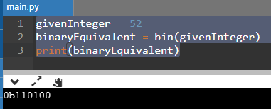 Python Integer To Binary Conversion Example Using Bin() Function