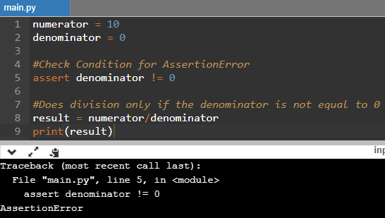 Python Assert Statement Example