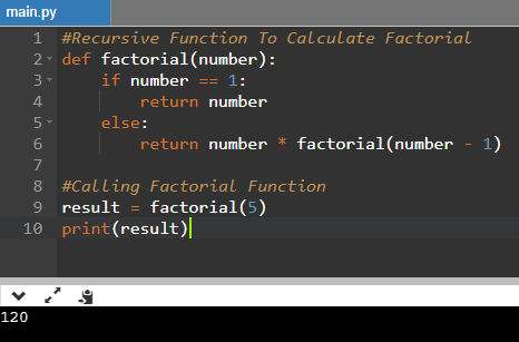 Python Calculate Factorial Using Recursion