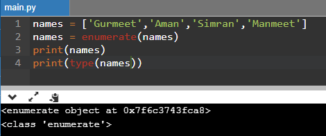 Python Enumerate Type Object Example