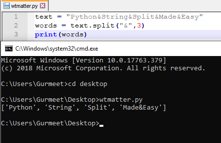 Python String Split Example With The Use Of Both Parameters Split And Max