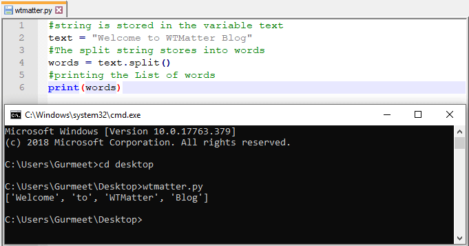Python String Split Example
