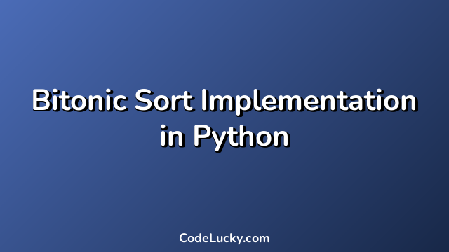 Bitonic Sort Implementation in Python