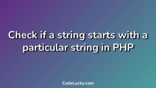 Check if a string starts with a particular string in PHP