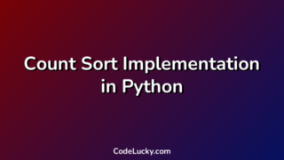 Count Sort Implementation in Python