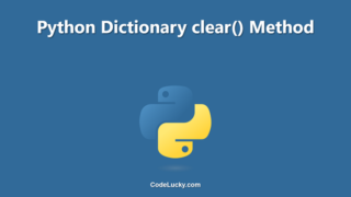 Python Dictionary clear() Method