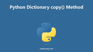 Python Dictionary copy() Method