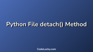 Python File detach() Method