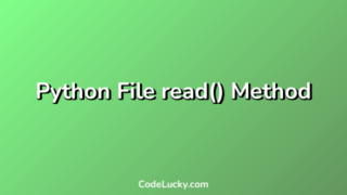 Python File read() Method