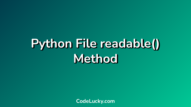 Python File readable() Method