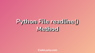 Python File readline() Method