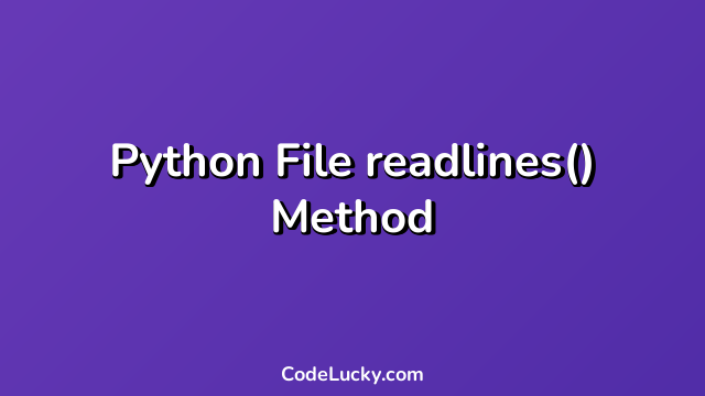 Python File readlines() Method