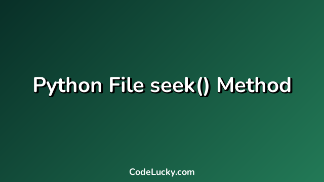Python File seek() Method