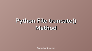 Python File truncate() Method