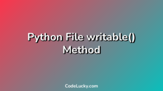 Python File writable() Method