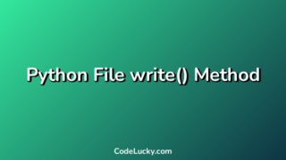 Python File write() Method