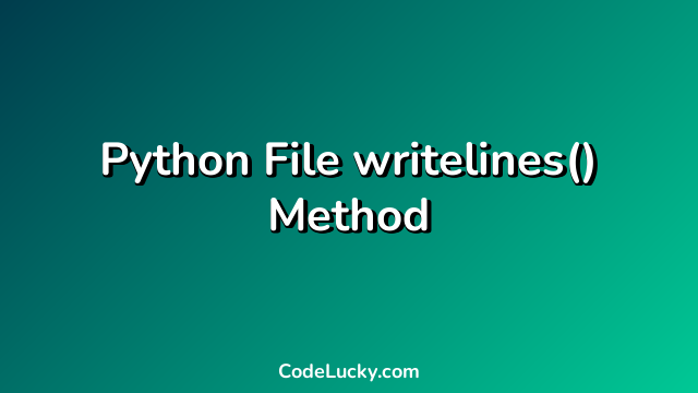 Python File writelines() Method
