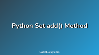 Python Set add() Method