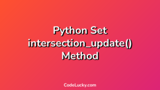 Python Set intersection_update() Method