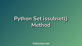 Python Set issubset() Method