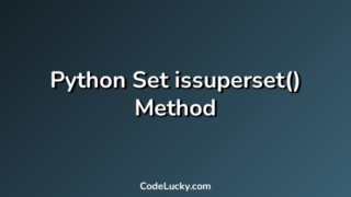 Python Set issuperset() Method