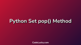 Python Set pop() Method