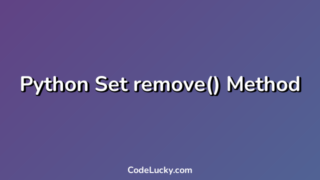 Python Set remove() Method