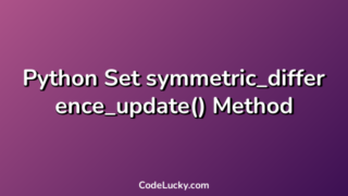 Python Set symmetric_difference_update() Method