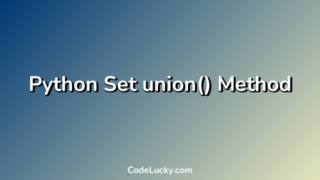 Python Set union() Method