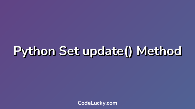 Python Set update() Method