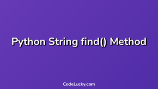 Python String find() Method