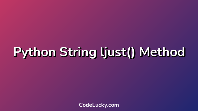 Python String ljust() Method