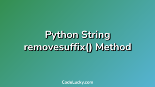 Python String removesuffix() Method