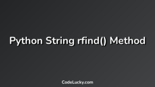 Python String rfind() Method