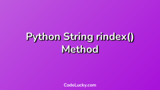 Python String rindex() Method