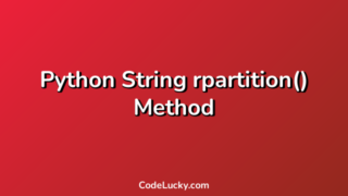 Python String rpartition() Method