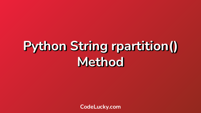 Python String rpartition() Method